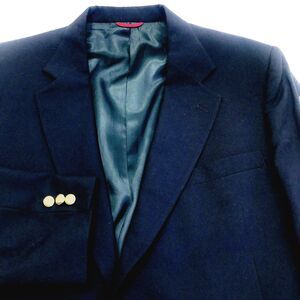 Vintage Jos A Bank Wool Blazer RARE USA Blue Gold Button 48 Mens Nautical